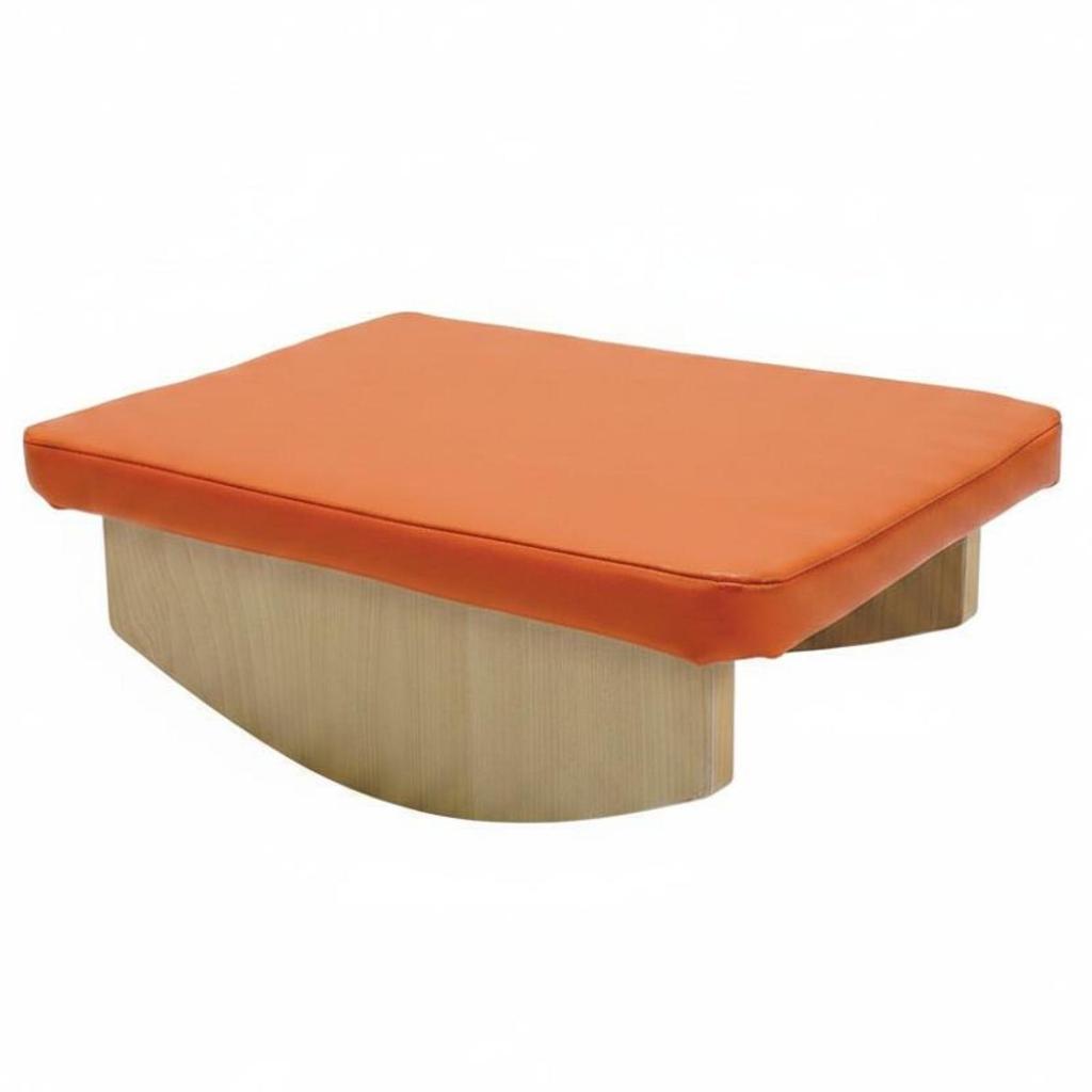 Wooden Vestibular Rocker Curved Base Padded Balance Board Upholstered