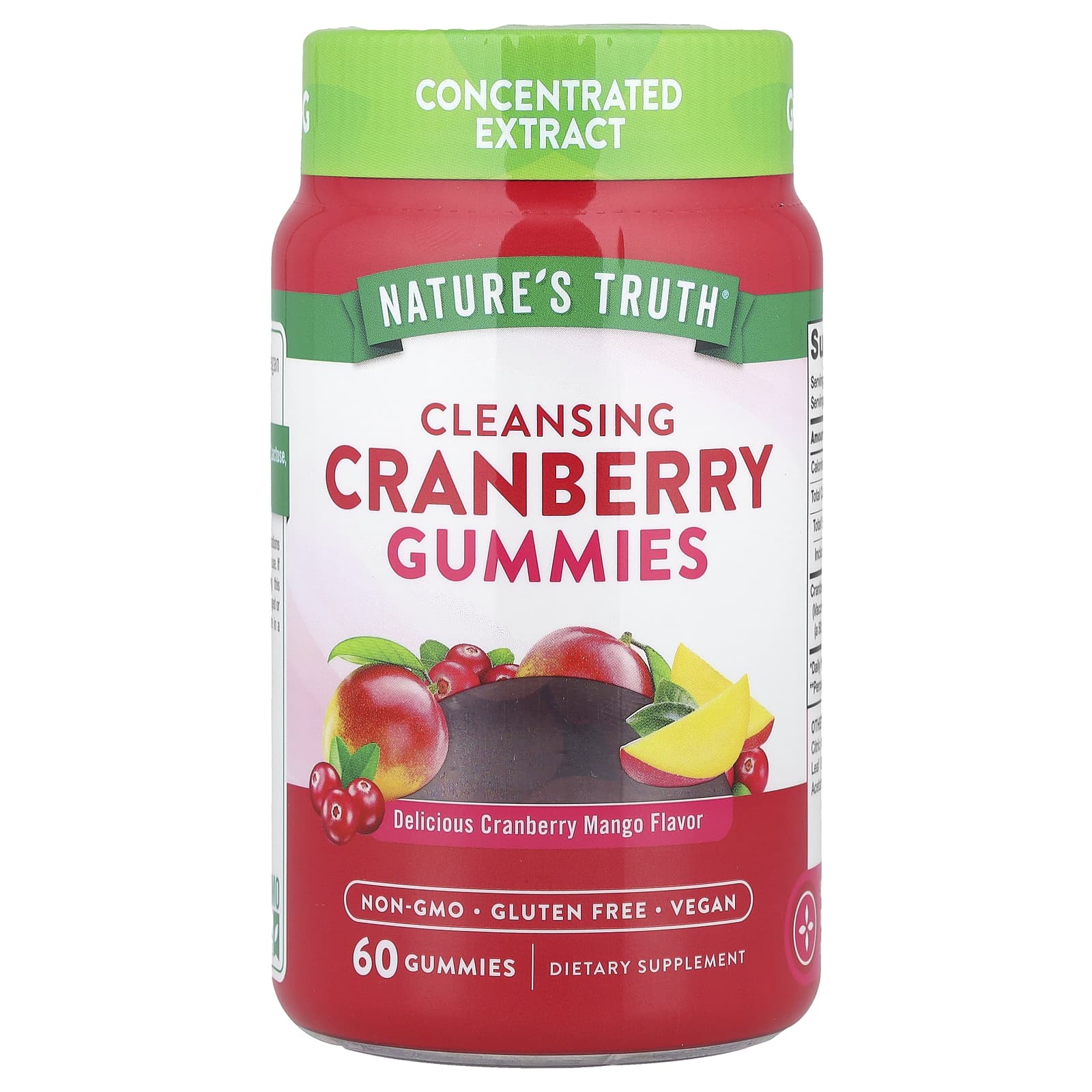 

Nature S Truth, Cleansing Cranberry Gummies, Delicious Cranberry Mango, 60 Gummies