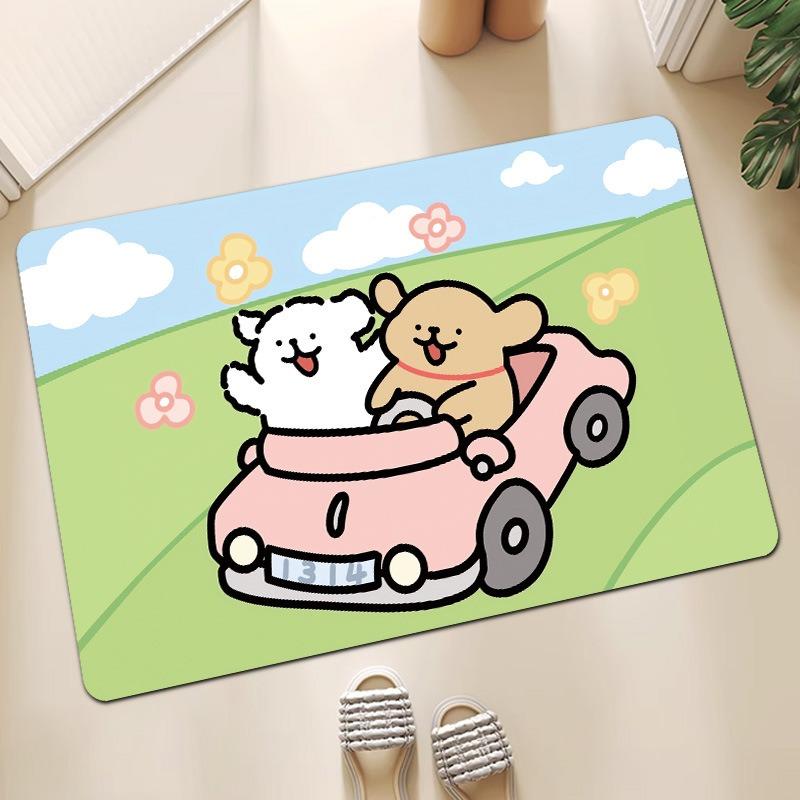Funny Dog Diotomite Bath Mat Super Absorbent Washroom Quick Drying Carpet Non Slip Diatom Mud Rug Shower Room Easy Clean Doormat