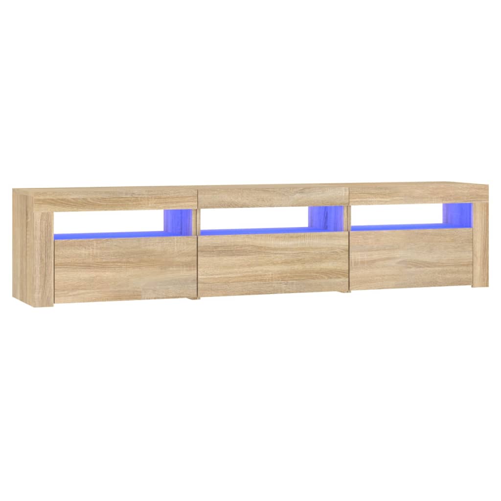 Vidaxl Szafka Pod Tv Z Oświetleniem Led, Dąb Sonoma, 180X35X40 Cm