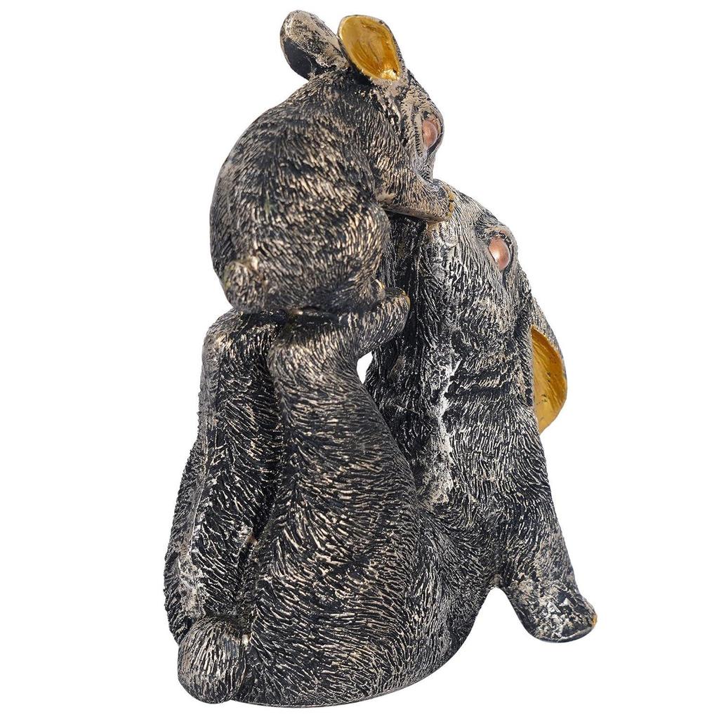 Rabbit Statue with Rabbit Baby Playing Showpiece for Home Decor Showpiece Feng Shui Vastu Items for Good Luck