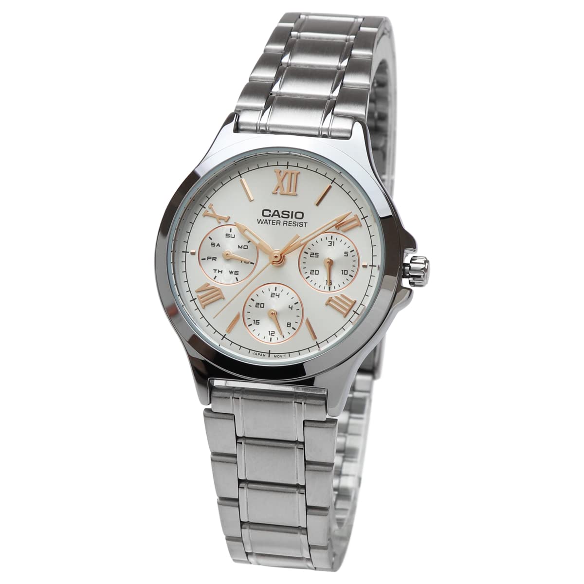 

Casio Womens Standard Day Date Calendar Analog LTP-V300D-7A2 Women s CASIO Metal Bracelet (Silver...