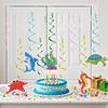 Paper Hawaiian Spiral Ornaments Colorful Summer Theme Pendant Ocean Animals Hanging Flag  Wedding