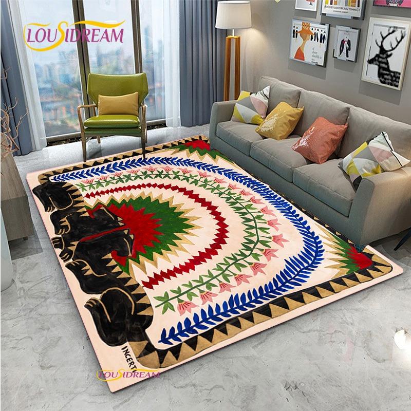 Vintage Black Gothic Skull Damask Halloween Area Rugs Carpet Bedroom Washable Cartoon Doormat Home Decor Rug Non-slip Floor Mat