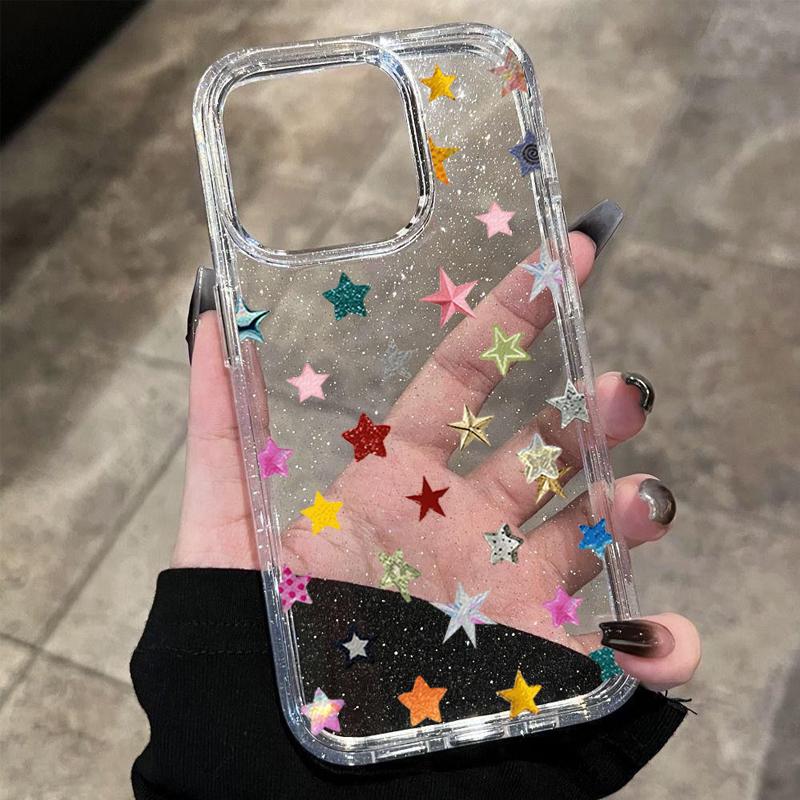 For iPhone 17 Pro Max 16 15 14 13 12 11 Case New Fashion Colorful Star Pattern Cover For iPhone Air 17E XS X XR 7 8 Plus Fundas