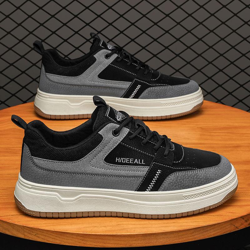 

Мужская обувь лето 2025 новая низкая кеды мужские корейская версия универсальная толстая подошва износостойкая спортивная и повседневная модная обувь дышащая 44