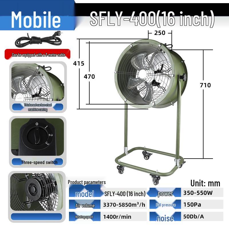 Low Noise Frequency Conversion Axial Fan 220V/380V Industrial Exhaust Ventilation