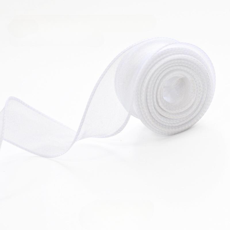 10 yards Rotolo di nastro di organza di colore pieno con bordo ondulato a coda di pesce per bouquet di fiori, regali, confezioni, decorazioni per feste di nozze