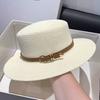 Casual Flat Top Hat Straw Buckle Hat New Visor Cap  Summer