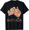 Australia Map Boomerang Kangaroo Koala Travel Souvenir Gift TShirt Graphic T Shirts Casual Short Sleeve Camisas