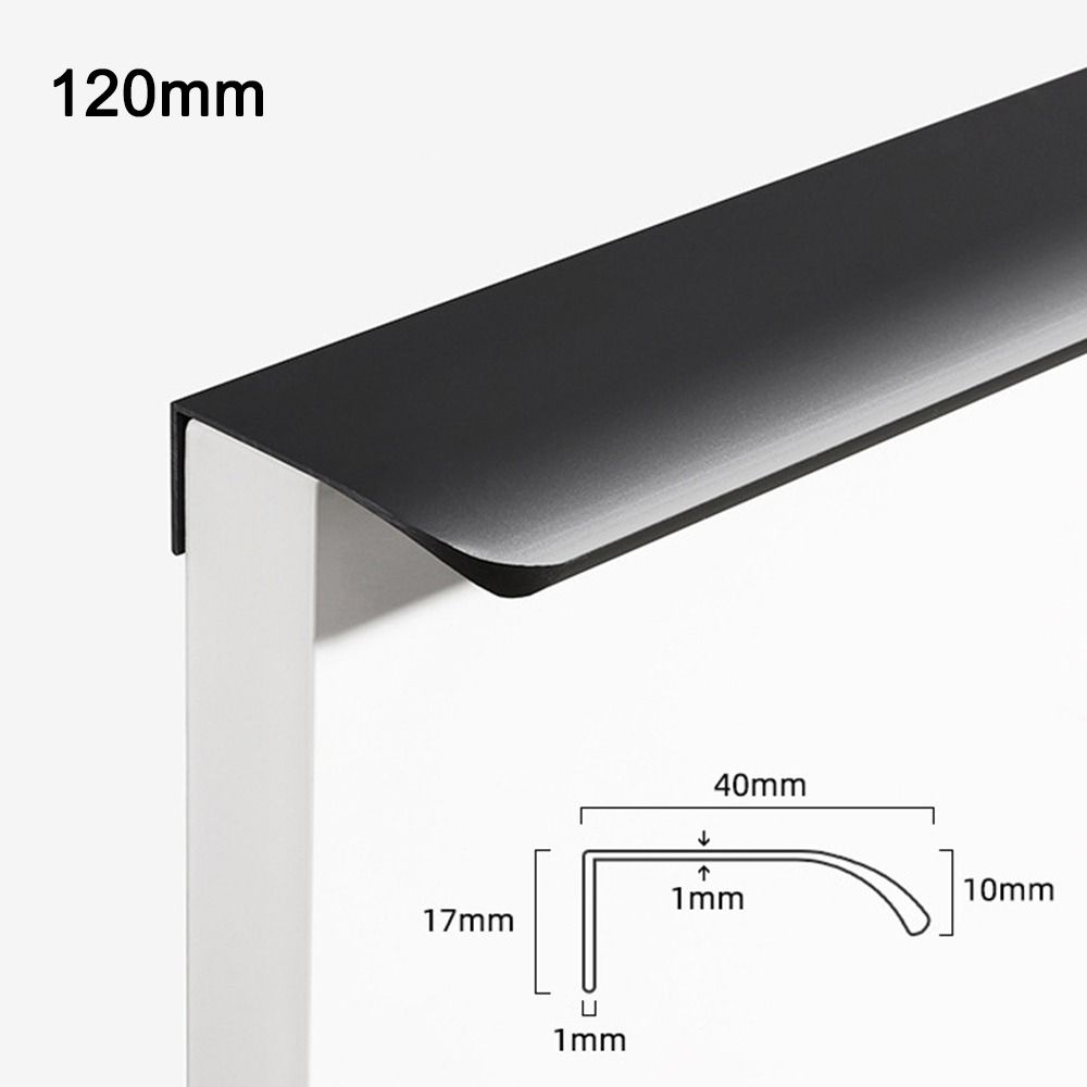 

Скрытые ручки-скобы для кухонных шкафов, аксессуары, ручка-скоба для кромки, ручка для захвата пальцами black-120mm