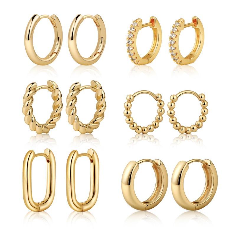 New Style Thick-opening C-shaped Gold-plated Copper Cartilage Earrings - Elegant and Exclusive Small-scale High-end Ear Accessories for Women