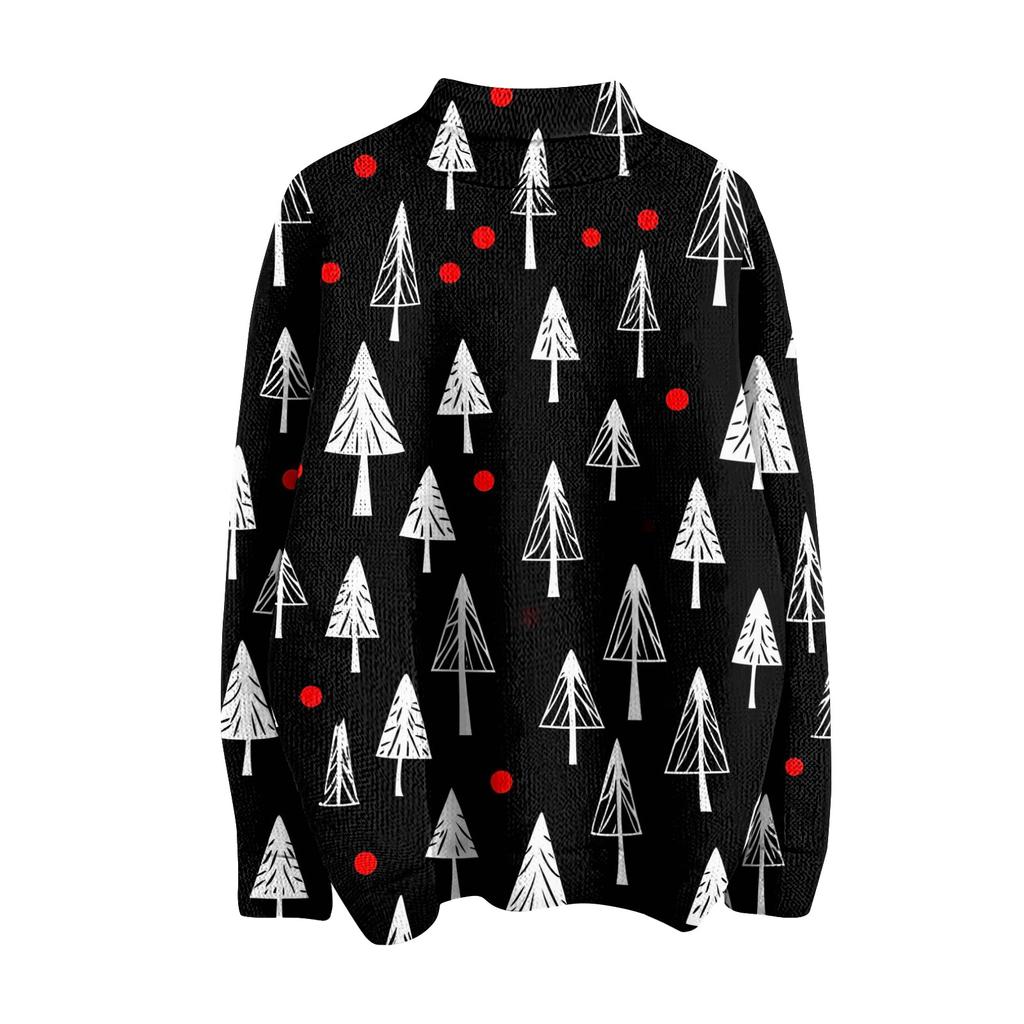 Christmas Sweatshirts For Women Knit Sweater Cute Shirt Fall Turtleneck Pullover Tops