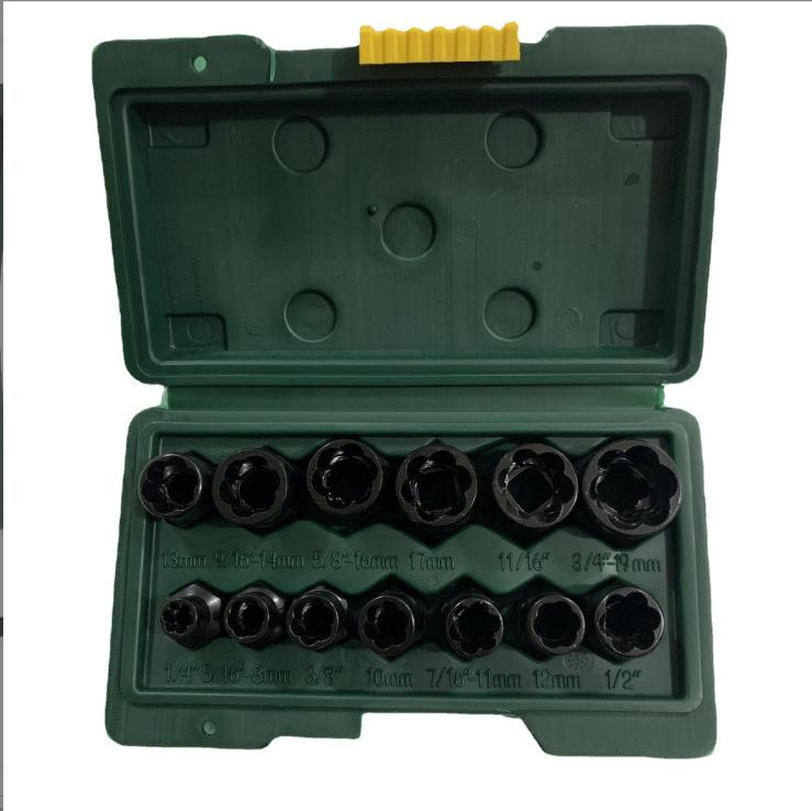 Set de 14 extractoare de piulițe și șuruburi pentru elemente de fixare deteriorate și incomplete