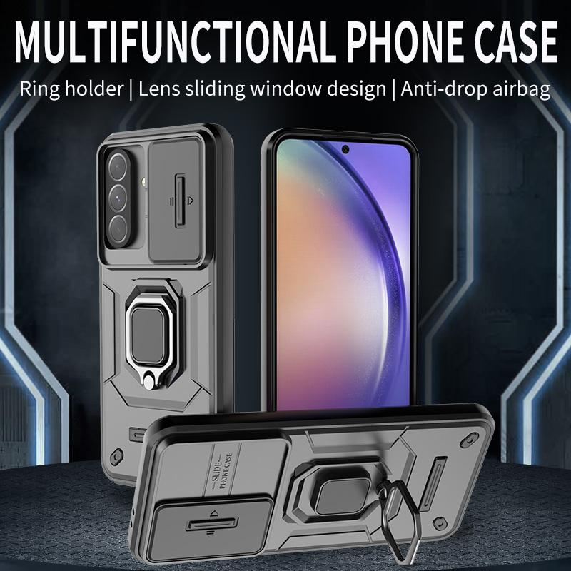 For Samsung Galaxy A36 Case Slide Window Cover Samsung Galaxy A36 A56 A16 A26 Coque Funda Battle Ring Holder Case For Galaxy A36