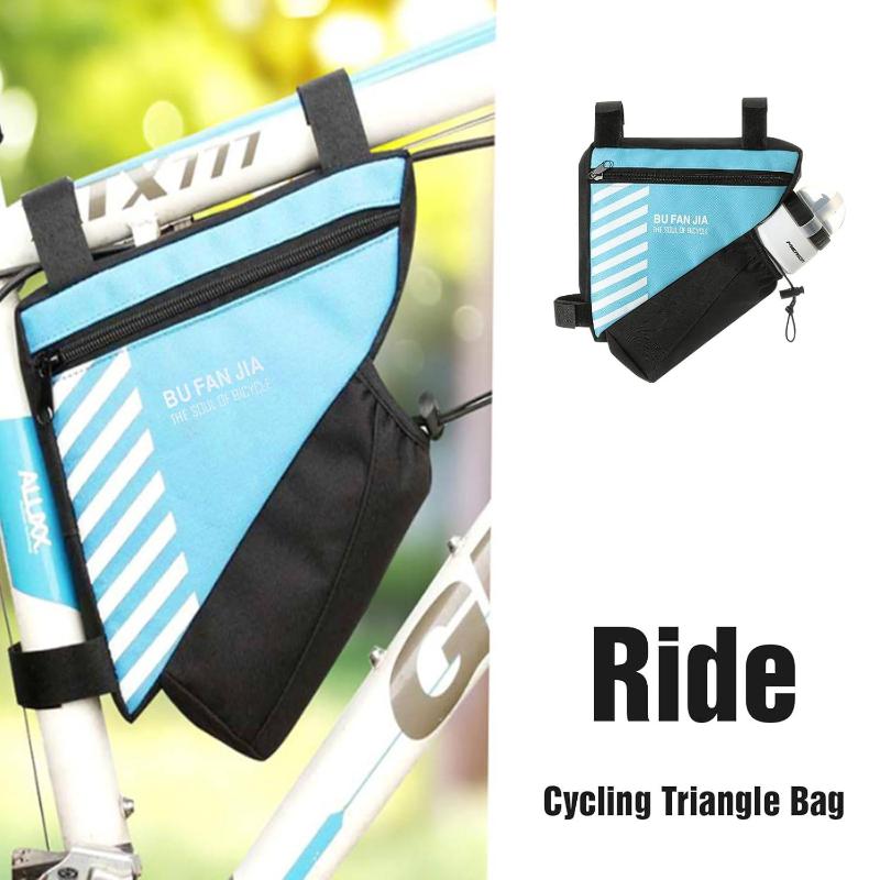 Bicycle Triangle Frame Bag Water Resistant Material Built In Water Bottle Holder Perfect For Mountain Road Cycling Rides