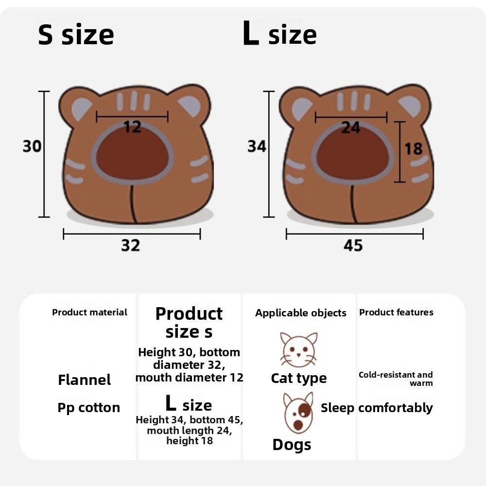 Detachable Winter Cat Bed Cute Cat Ears Tent Cozy Cave New Puppy House  Pet Supplies