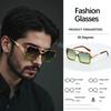 Light Luxury Vintage Sunglasses Tortoiseshell Patterned Square Frame Modern Metal Texture Commuting Item Sunglasses For Men