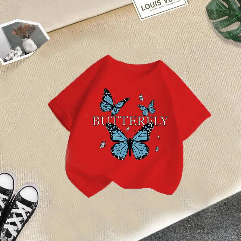 T-shirt décontracté à manches courtes pour enfants - T-shirt d'été ample pour filles avec nœud