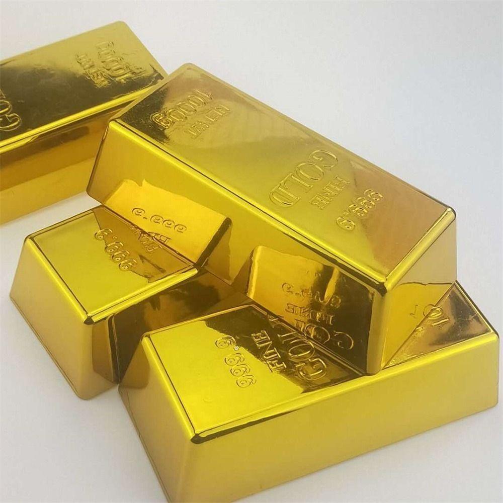 Glitzernder gefälschter Goldbarren Simulations-Goldbarren Ideales Geschenk Goldener Ziegel Heimdeko