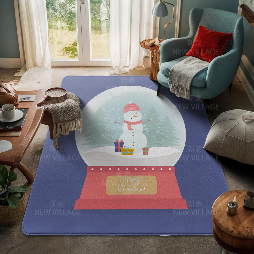 House Entrance Carpet Home Door Mat Living Room Bath Foot Bathroom Non-slip Water Absorption Rugs Bath Merry Christmas Winter
