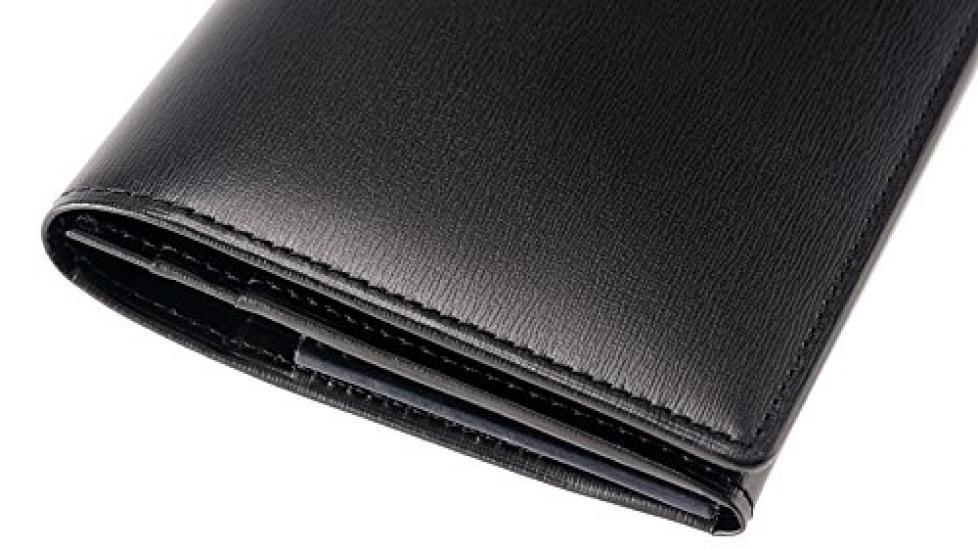 CYPRIS COLLECTION Box Calf Narbenkalb Wabenmuster Kartenetui Leder Tagesgeschenk Geschenk Geburtstag Freund Schwarz x Marine 4673 [Cypris Collection] &