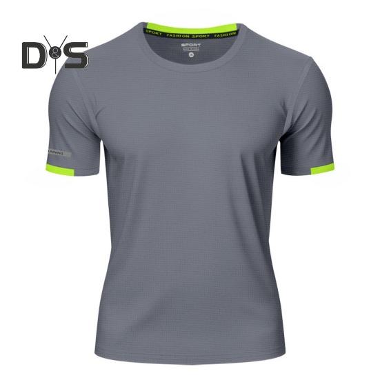 Men's Crew Neck T-Shirt Summer Short Sleeve Casual Tee Solid Color Muscle Fit Workout Top for Gym Daily Wear Sports