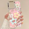 Modern Colorful Stars Pattern Case For iPhone 17 Pro Max Plating Lens Frame Clear Soft Cover For iPhone 16 15 14 13 Pro Max 11 16E 17E