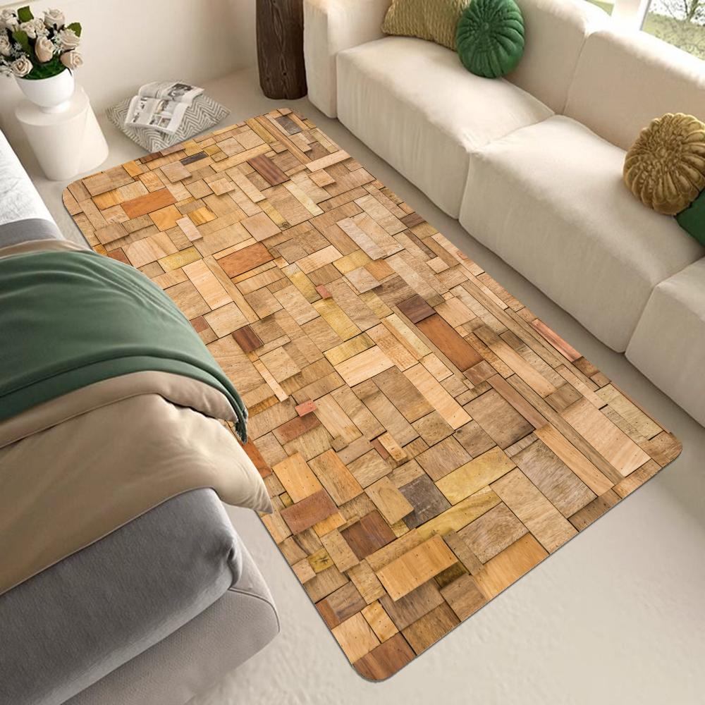 Beautiful Wood Floor Mat Bathroom Mat Kids Room Bedroom Decoration Balcony Anti-Slip Doormat Living Room Welcome Rug