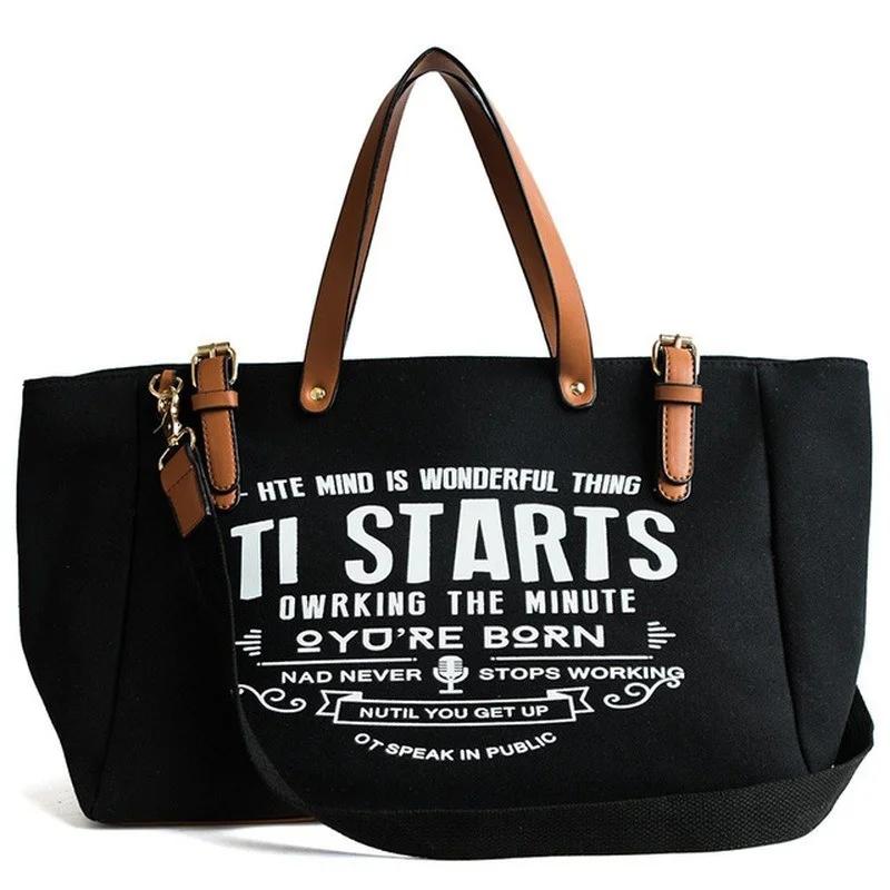 New Korean Edition INS High Capacity Canvas Tote Bag Casual Student One Shoulder Crossbody Handbag