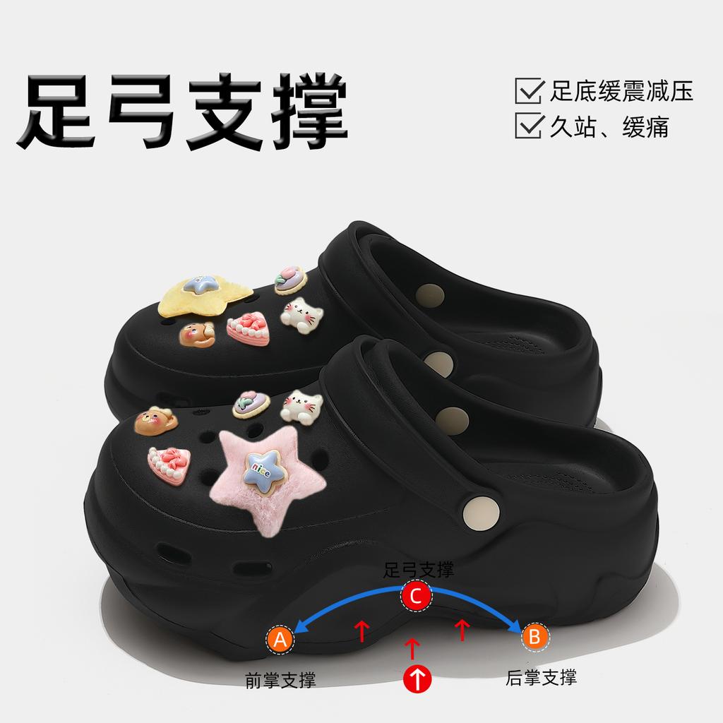 Hole Shoes New Puff Clouds Non-slip Arch Support Not Tired Feet Thick-soled Slippers
