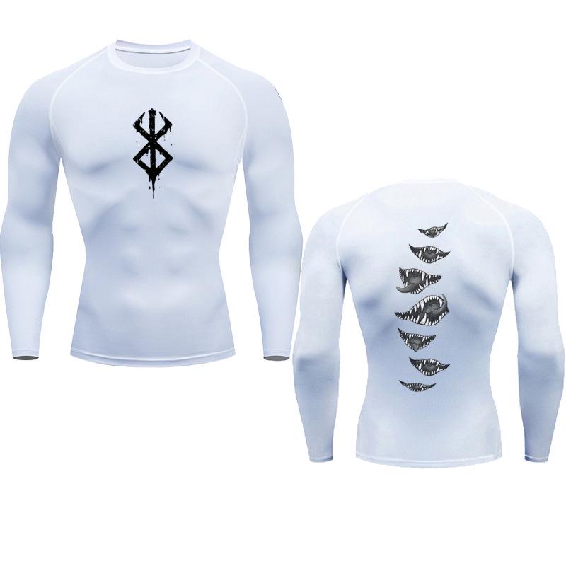 Berserker Courage Men's Compression Fitness T-Shirt - Quick-Dry, Tight Fit for Running & Gym