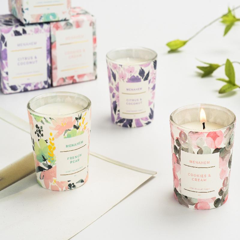 New Smokeless Soy Wax Aromatherapy Floral Scented Candles with Exquisite Packaging - Perfect Party Favors