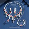 Design feels retro, exaggerated, atmospheric, chic, necklace, earring, ring, bracelet set, paired with wedding dress