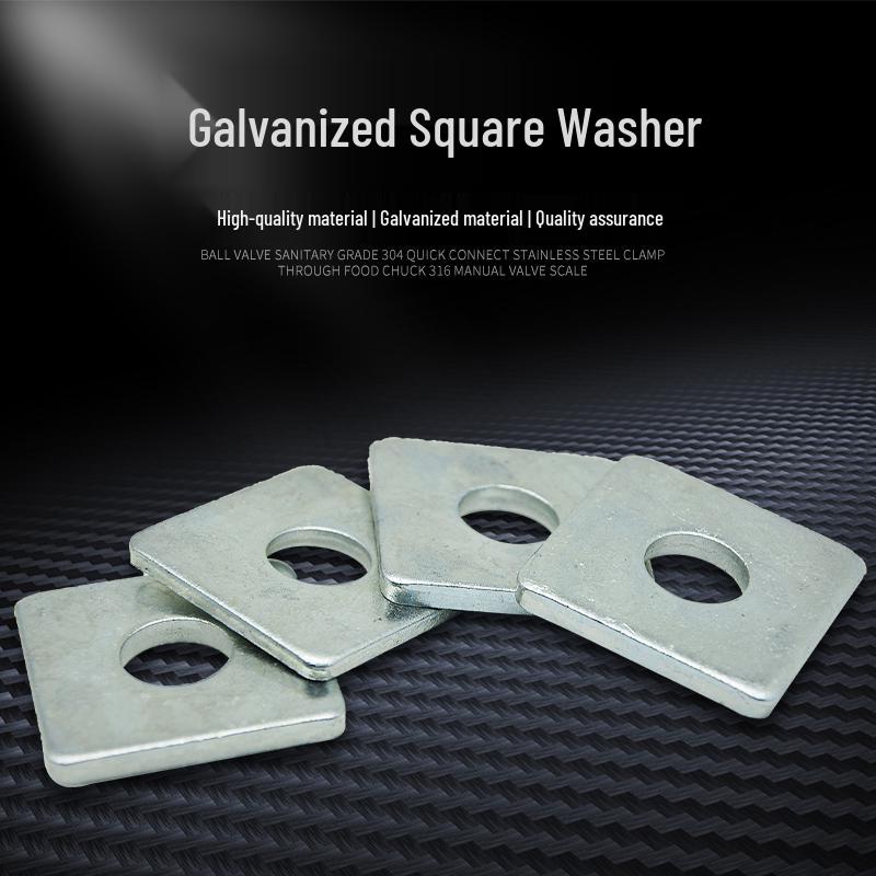 Galvanized Thickened Iron Square Flat Washer with Hole