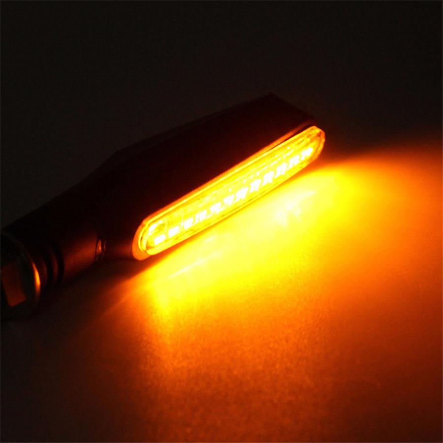 4 Pcs Motorcycle 24LED Flowing Blinker Bendable Turn Signal Light DRL Tail Lamp