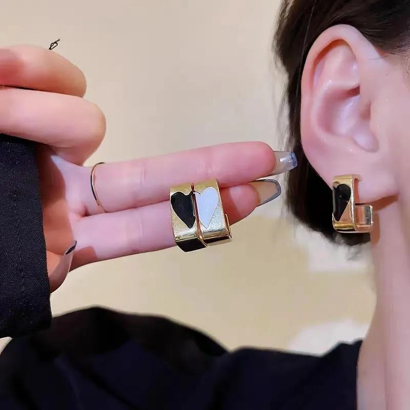 Women Fashion Splice Heart Square Earrings New Design Earring Trend Romantic Unique Love Earrings Jewelry Accessories Gifts