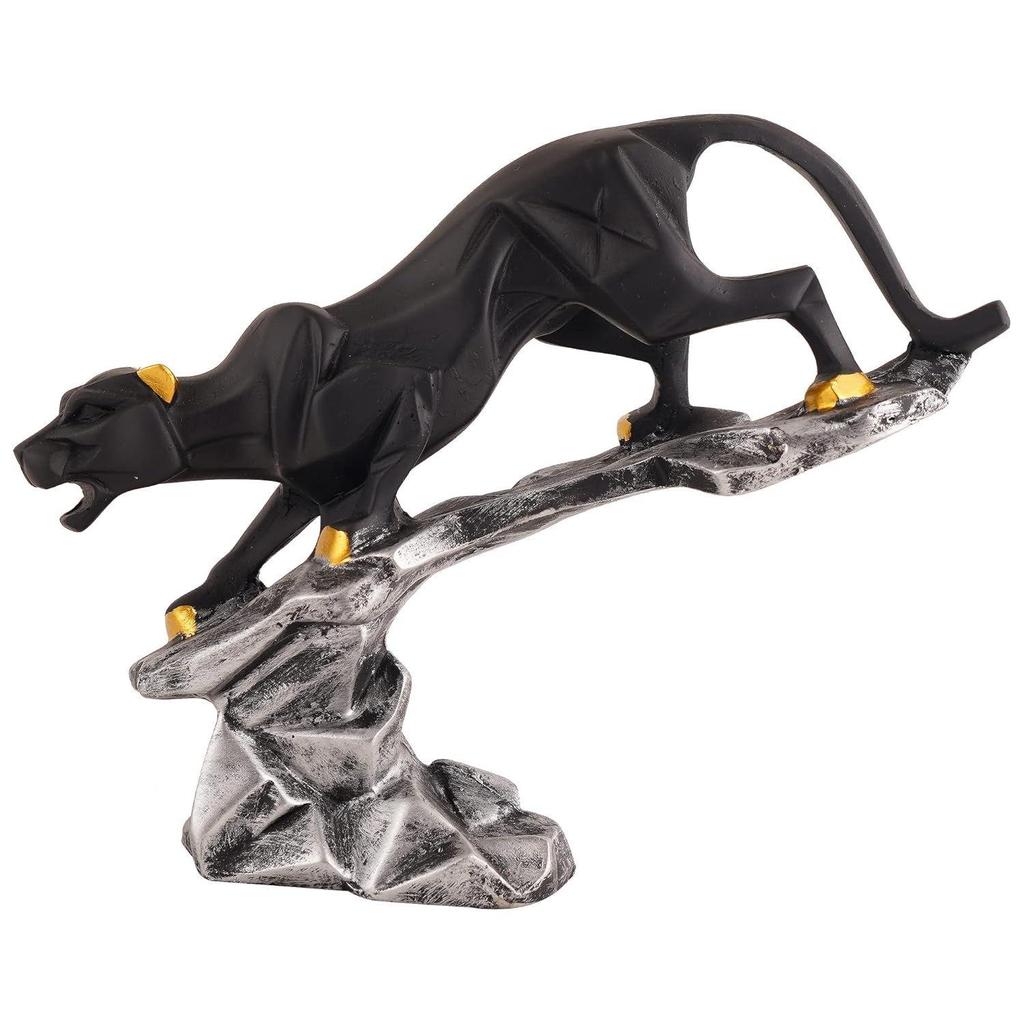 Black Cheetah Showpiece for Home Decor Showpiece | Cheetah Statue for Home Decorative Showpiece Item (Multicolor)