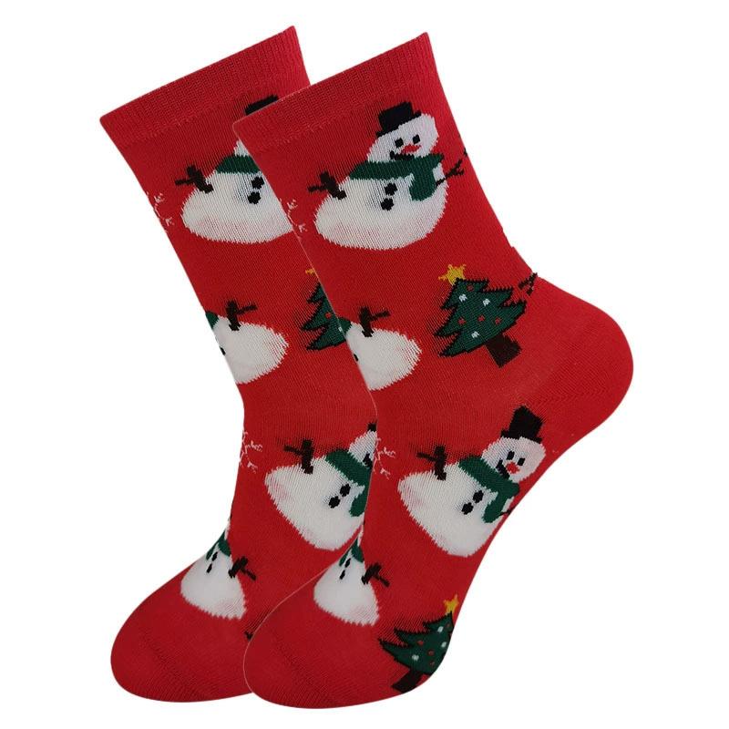 1/4 Pairs Christmas Socks Soft Women Colorful Cotton Socks Autumn/Winter Thick Knit Warm Socks