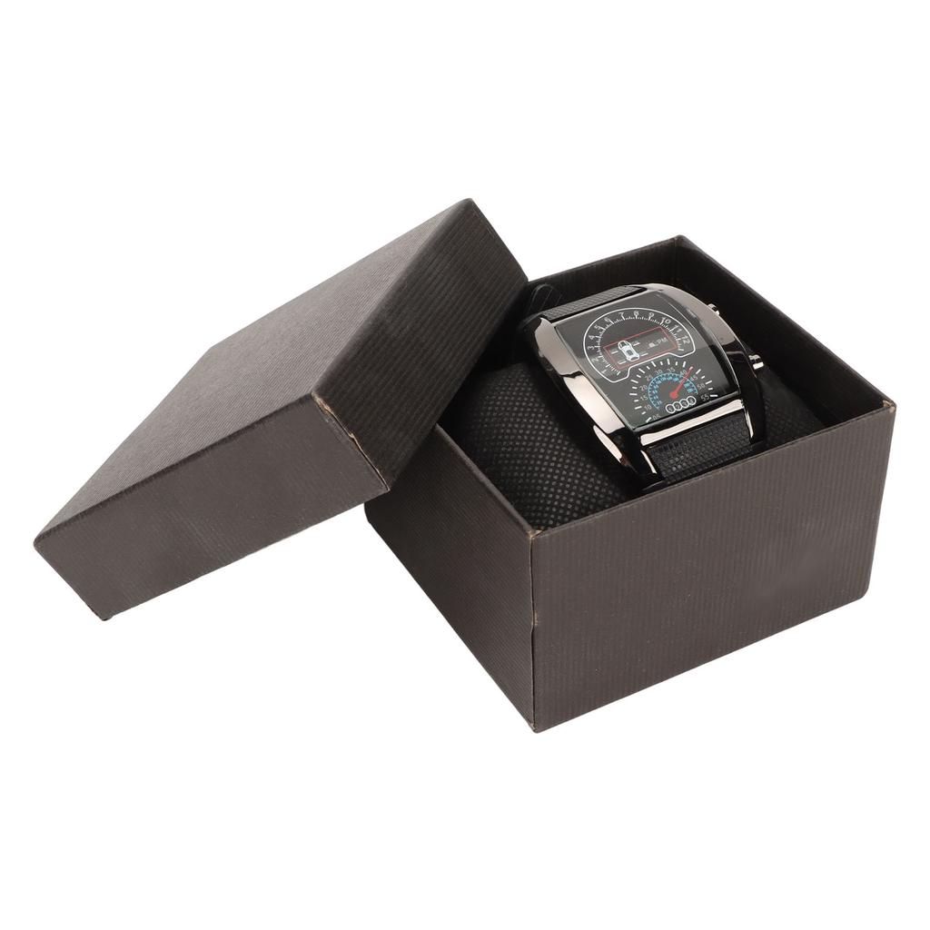 LED Display Aviation Watch High Accuracy Wrist Watches Comfortable Wearing LED Watch with Time and Date Display Black