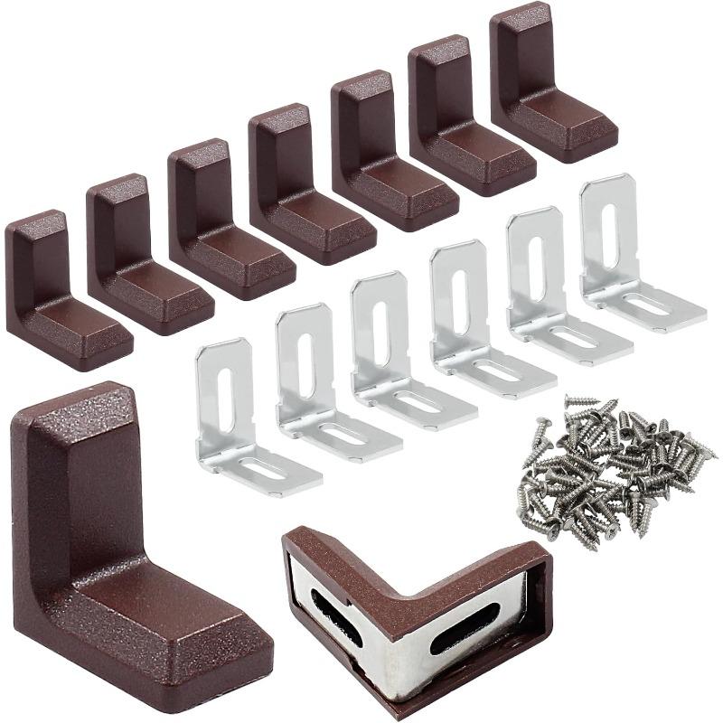 40pcs White Plastic Right Angle Bracket L Brackets, Metal 90 Degree Corner Brace Corner Support for Wood Shelf Chair Cabinet Bo