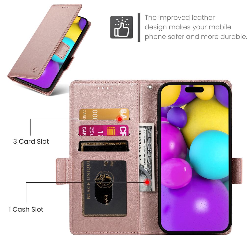 For iPhone 17 Stand Case PU Leather Wallet Phone Cover