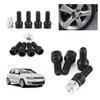 Locking Wheel Nut Set, 4Pcs M14*1.5MM Steel Wheel Bolt Lock Lug Nut Set with Key Replacement Accessories Black