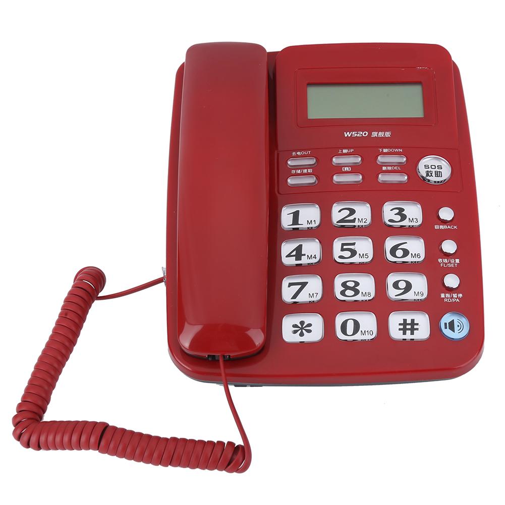 W520 Caller Identification Telephone Hands Free Call for Office Home Family BusinessRed