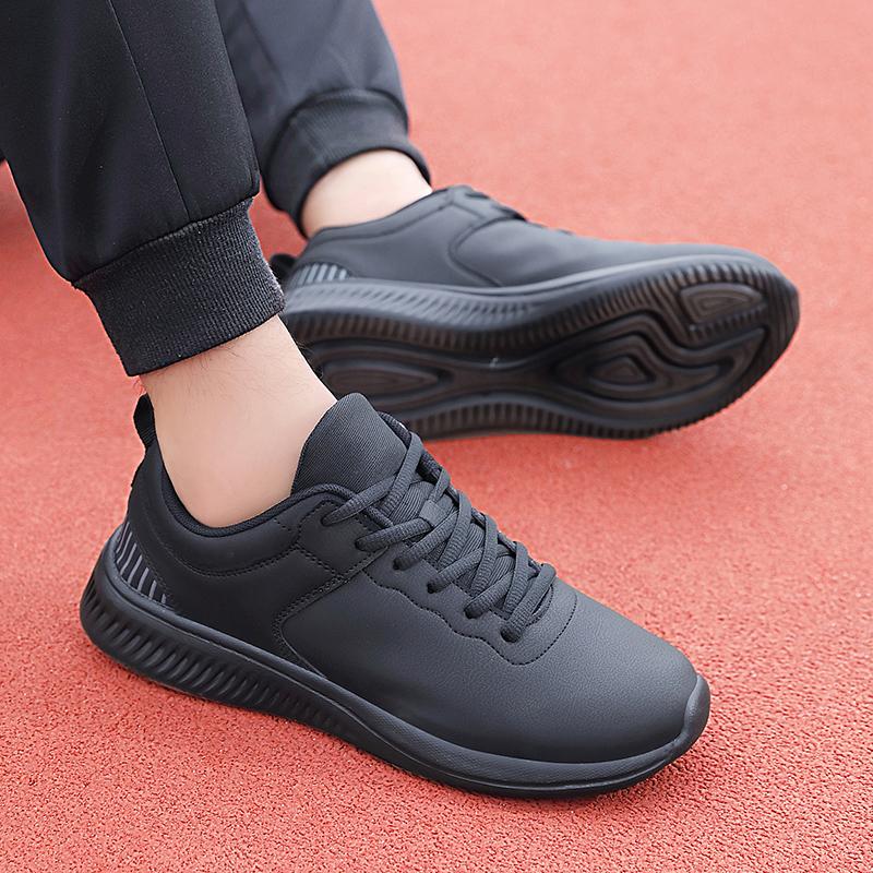 Fashion Sneaker Leather for Men Shoes Running Man Street Casual Men's Sports Shoes Wear-Resistant Support Cushion Sneakers High Elastic