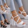 Womens High Heels Platform Wedge Sandals Women'S Flip Flops Chunky High Heels Opentoe Block Dress Bridal Sandalias De TacóN