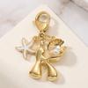 Bubble Alphabet Initial Bag Charm Golden Backpack Pendant Unisex 26 Letters Keychain Birthday Gift