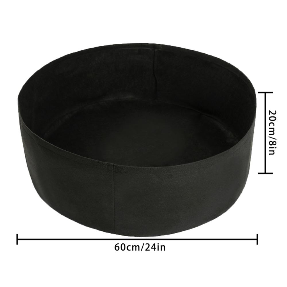 2PCS Durable 15 Gallon Grow Bag Round Heavy Duty Raised Planter Bag Black Fabric Plant Grow Bag Outdoor Gardening