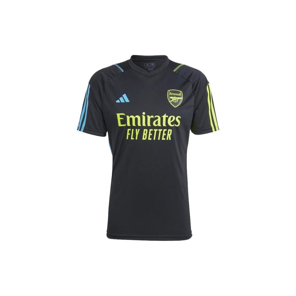 Adidas Arsenal Tiro 23 Training Jersey Color Block Short Sleeve Football Shirt Men Tops Black HZ2181