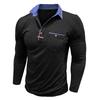 Men'S Button Up Long Sleeved Fashionable Casual Sports Top